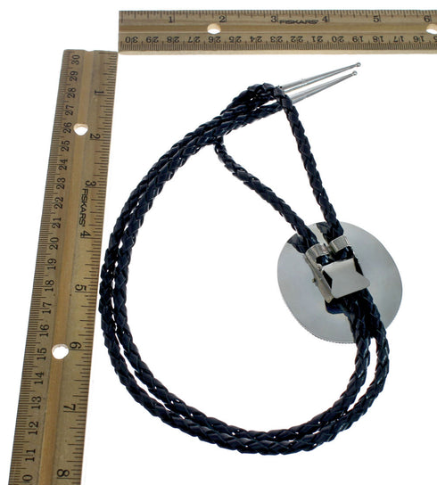 Genuine Navajo Native American Sterling Silver Turquoise Bolo Tie XS10032